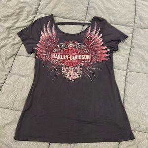 Harley-Davidson. NWT. Grey soft material with pink writing and pink bling.